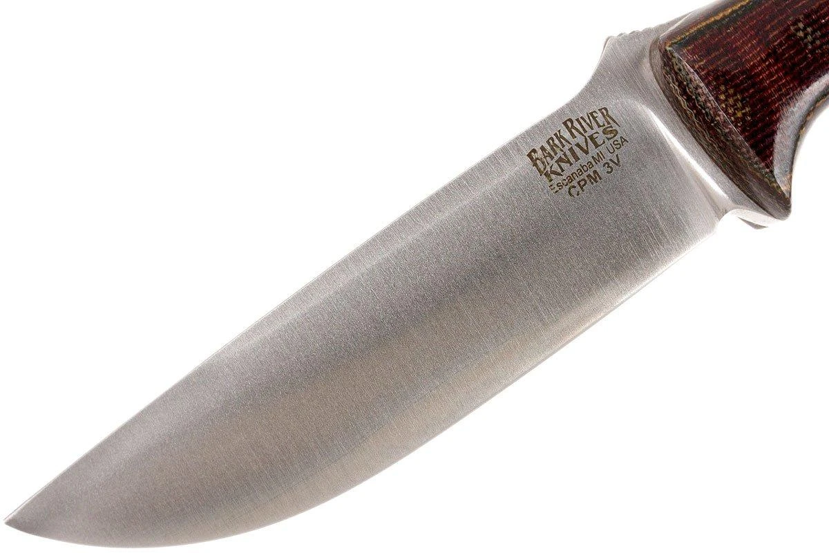 Bark River Gunny CPM 3V, Burgundy Snakeskin Micarta, Funda Marrón 5 Bark River Gunny CPM 3V, Burgundy Snakeskin Micarta, Funda Marrón - Imagen 3