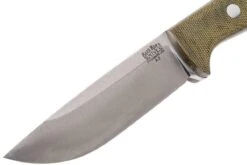 Bark River Bravo 1 A2 Rampless, Green Canvas Micarta, Funda Marrón -Böker Ventas BRK07 111GNC RS 03 bark river brk07 111gnc rs 03