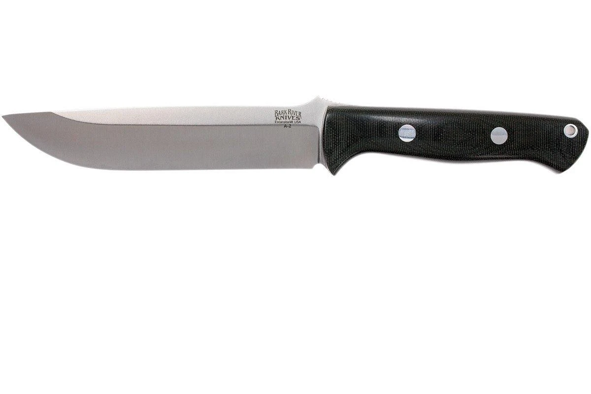 Bark River Bravo 1.5 A2, Black Canvas Micarta, Funda Marrón 3 Bark River Bravo 1.5 A2, Black Canvas Micarta, Funda Marrón
