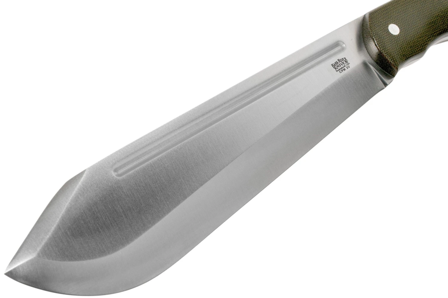 Bark River JX5 Vengeful 1 CPM 3V Green Canvas Micarta Machete 5 Bark River JX5 Vengeful 1 CPM 3V Green Canvas Micarta Machete - Imagen 3