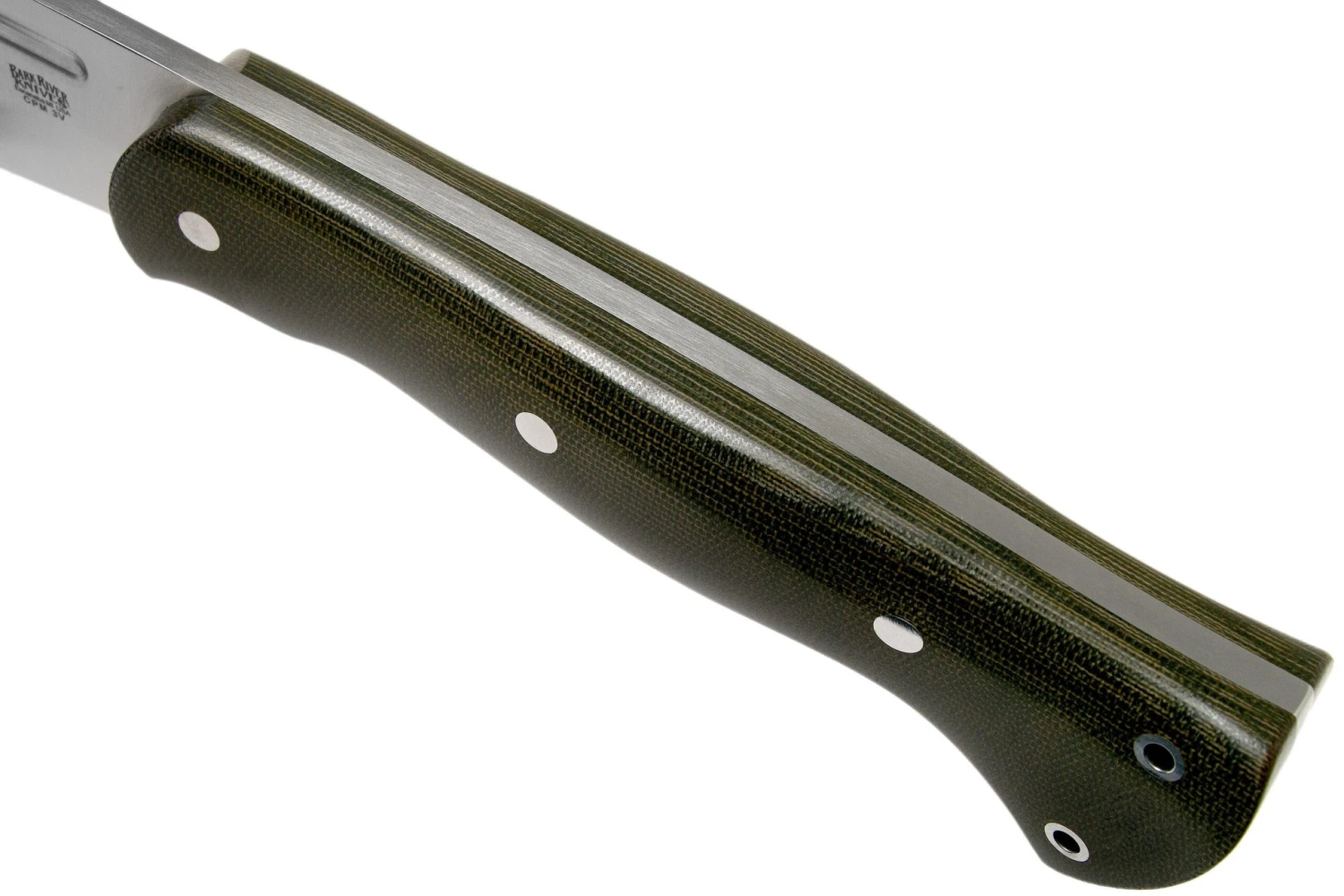 Bark River JX5 Vengeful 1 CPM 3V Green Canvas Micarta Machete 7 Bark River JX5 Vengeful 1 CPM 3V Green Canvas Micarta Machete - Imagen 5