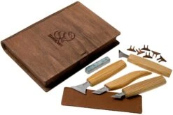 BeaverCraft Geometric Wood Carving Set S05 Juego De Talla De Madera Con Libro De Almacenamiento De Madera