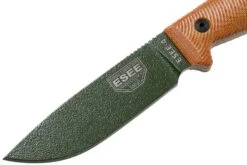 ESEE Model 4 OD Green Blade 3D Natural Canvas Micarta Cuchillo De Supervivencia 4POD-011 Funda Negra + Clip Para Cinturón -Böker Ventas EE 4POD 011 03 esee knives