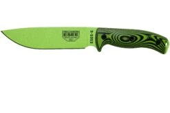 ESEE Model 6 Venom Green Blade 3D Neon Green-Black G10 Cuchillo De Supervivencia 6PVG-007 Funda Negra + Clip Plate
