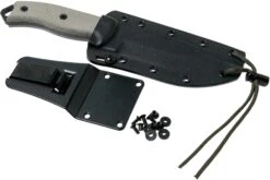 ESEE Model 5 Black Blade, Desert Tan Handle 5P-BK Con Funda Kydex + Clip De Cinturón -Böker Ventas EE ESEE 5P BK 07 esee knives v2018