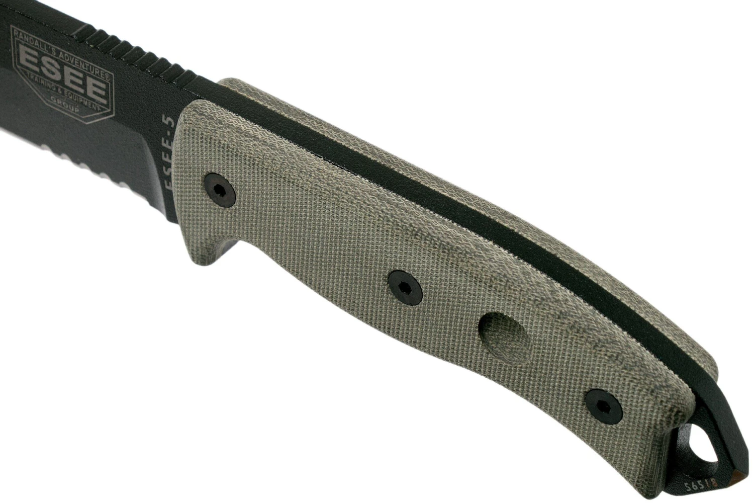 ESEE Model 5 Serrated Black Blade 5S Cuchillo De Supervivencia Con Funda Kydex + Clip De Cinturón 7 ESEE Model 5 Serrated Black Blade 5S Cuchillo De Supervivencia Con Funda Kydex + Clip De Cinturón - Imagen 5