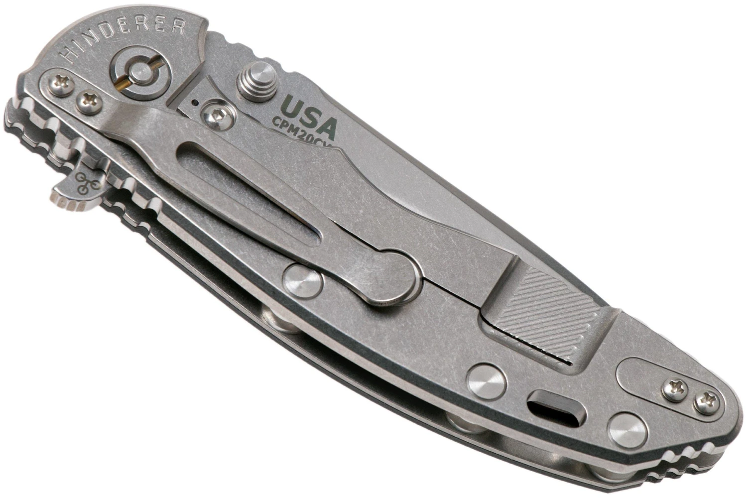 Rick Hinderer XM18 3.5” Recurve, CPM 20CV, Stonewash, Black G10, Navaja 6 Rick Hinderer XM18 3.5” Recurve, CPM 20CV, Stonewash, Black G10, Navaja - Imagen 4