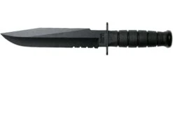 KA-BAR Fighter 1271 Cuchillo Fijo, Parcialmente Dentado, Funda De Kydex