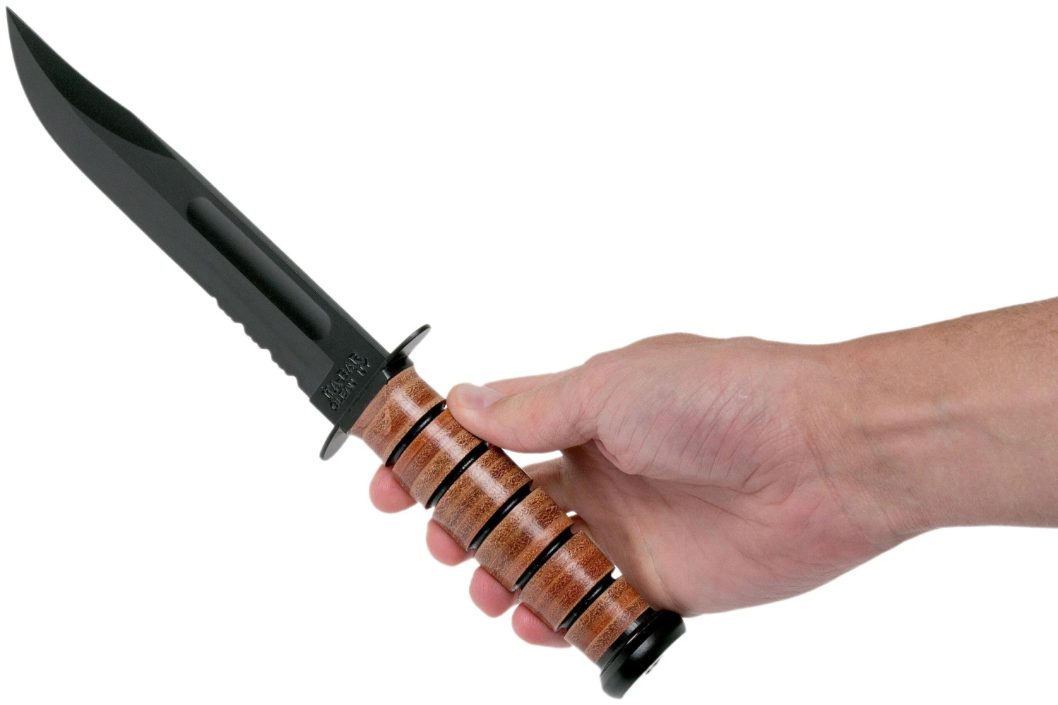 KA-BAR USMC 5018 Parcialmente Dentado, Mango De Cuero, Funda De Plástico 8 KA-BAR USMC 5018 Parcialmente Dentado, Mango De Cuero, Funda De Plástico - Imagen 6