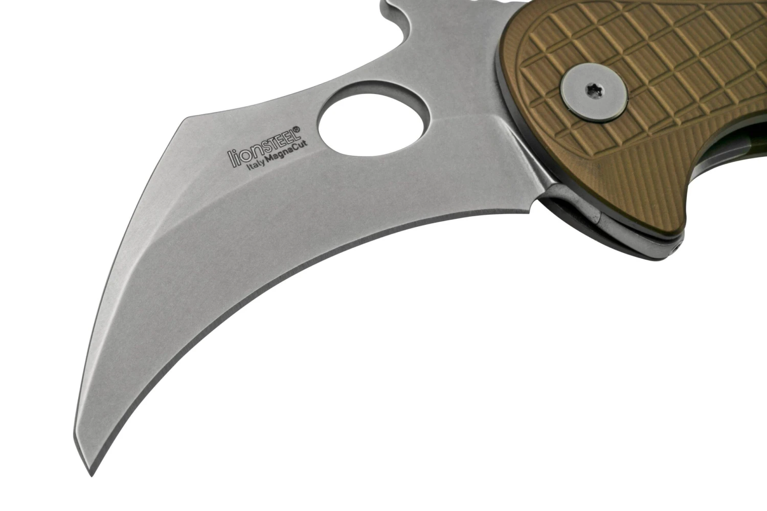 LionSteel L.E.One LE1-A-GS MagnaCut, Satin, Green Aluminium, Navaja Karambit 5 LionSteel L.E.One LE1-A-GS MagnaCut, Satin, Green Aluminium, Navaja Karambit - Imagen 3
