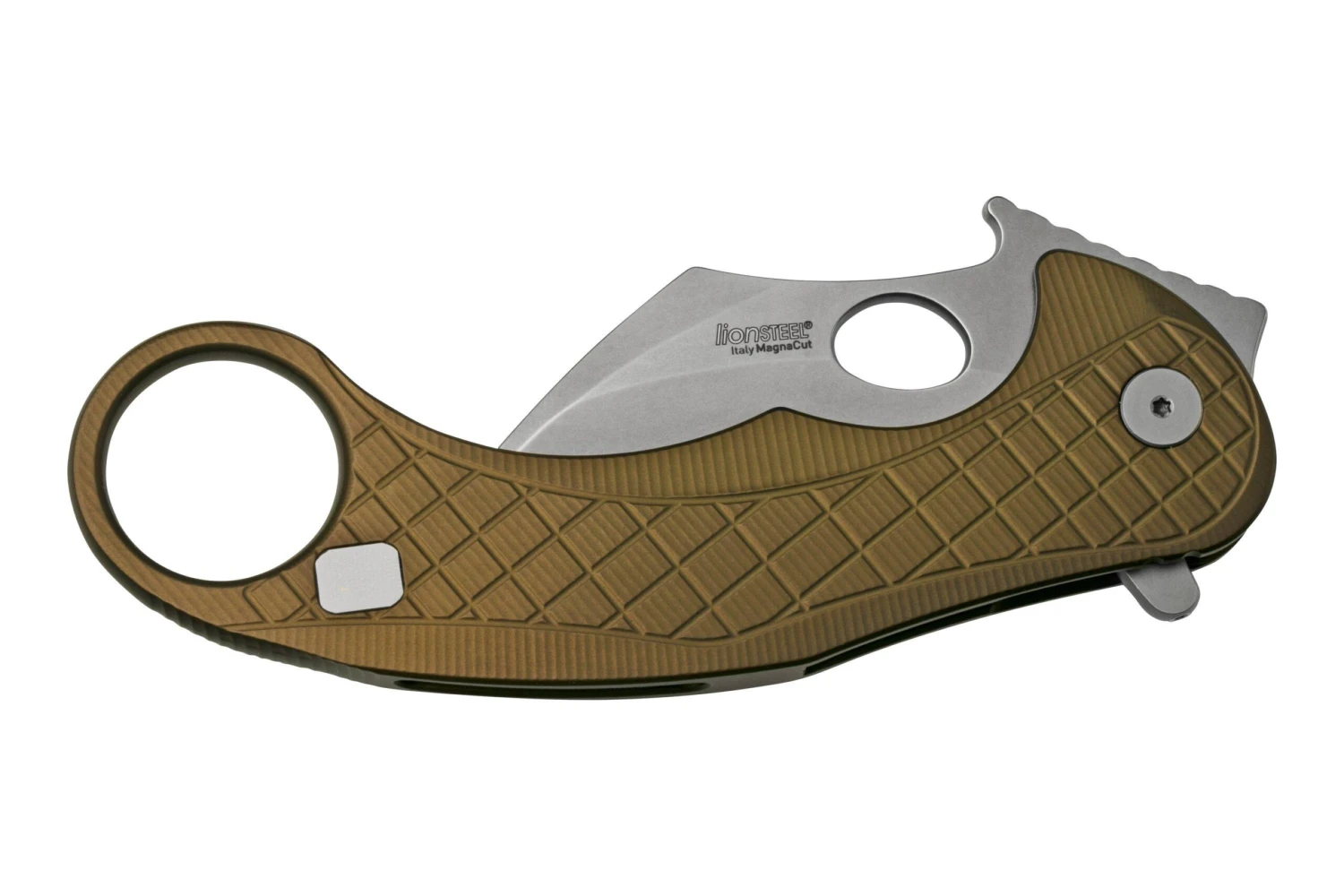 LionSteel L.E.One LE1-A-GS MagnaCut, Satin, Green Aluminium, Navaja Karambit 6 LionSteel L.E.One LE1-A-GS MagnaCut, Satin, Green Aluminium, Navaja Karambit - Imagen 4