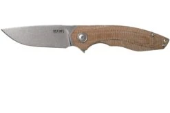 MKM Timavo VP02-NC Natural Canvas Micarta Stonewash Navaja, Diseño Voxnaes