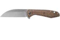 QSP Knife Pelican QS118-A1 Stonewash, Textured Brown Micarta Navaja