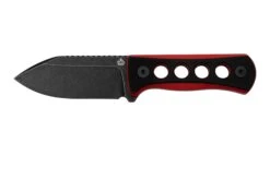 QSP Knife Canary QS141-B2 Blackwashed, Black Red G10, Cuchillo De Cuello