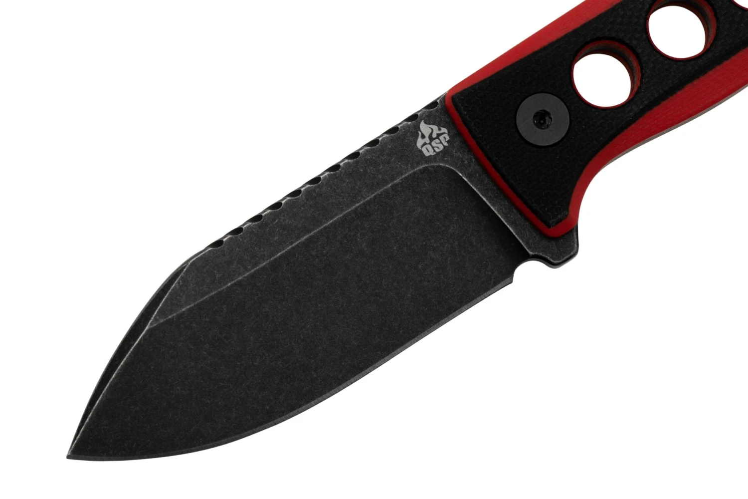 QSP Knife Canary QS141-B2 Blackwashed, Black Red G10, Cuchillo De Cuello 5 QSP Knife Canary QS141-B2 Blackwashed, Black Red G10, Cuchillo De Cuello - Imagen 3