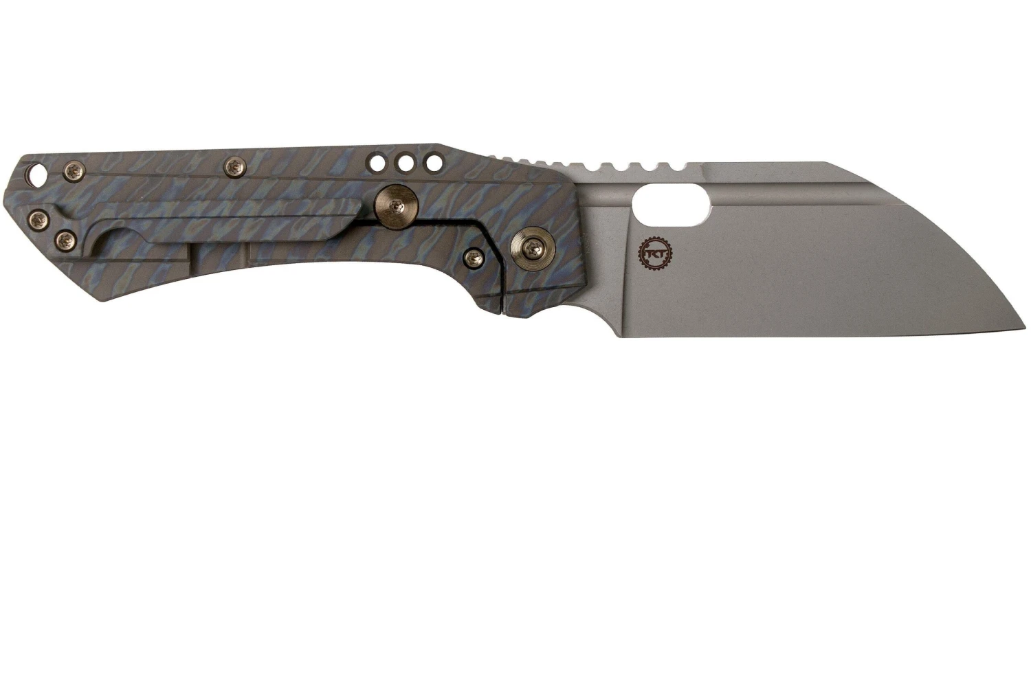 WE Knife Roxi 3 WE19072-3 Tiger Stripe Flamed Titanium Navaja, Diseño Todd Knife & Tool 4 WE Knife Roxi 3 WE19072-3 Tiger Stripe Flamed Titanium Navaja, Diseño Todd Knife & Tool - Imagen 2