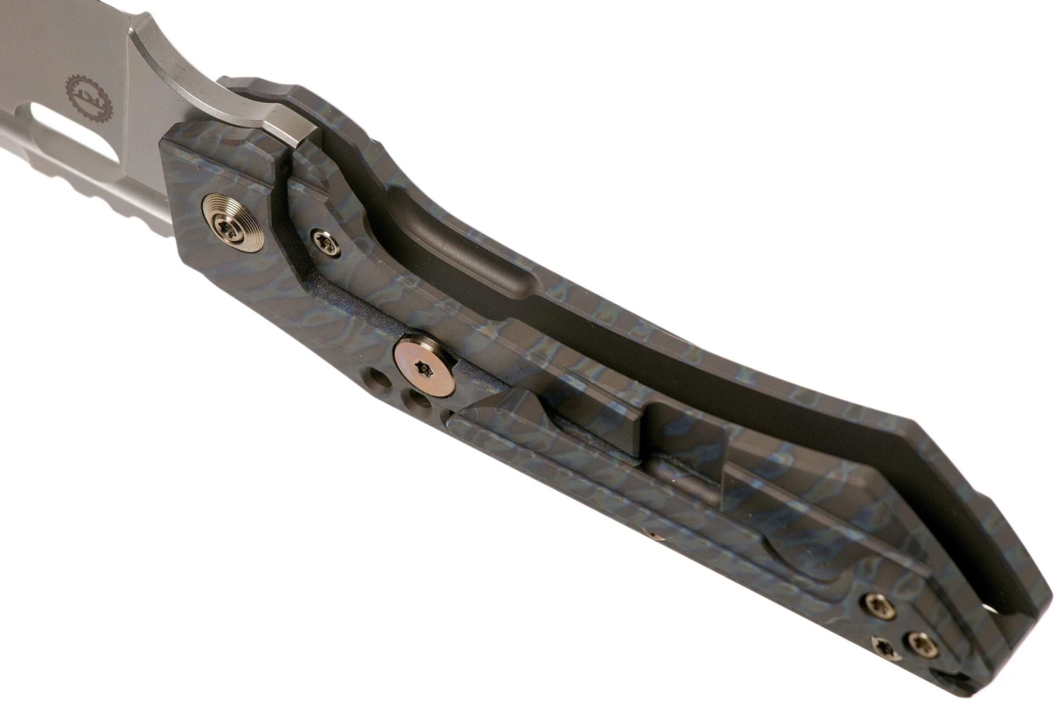 WE Knife Roxi 3 WE19072-3 Tiger Stripe Flamed Titanium Navaja, Diseño Todd Knife & Tool 7 WE Knife Roxi 3 WE19072-3 Tiger Stripe Flamed Titanium Navaja, Diseño Todd Knife & Tool - Imagen 5