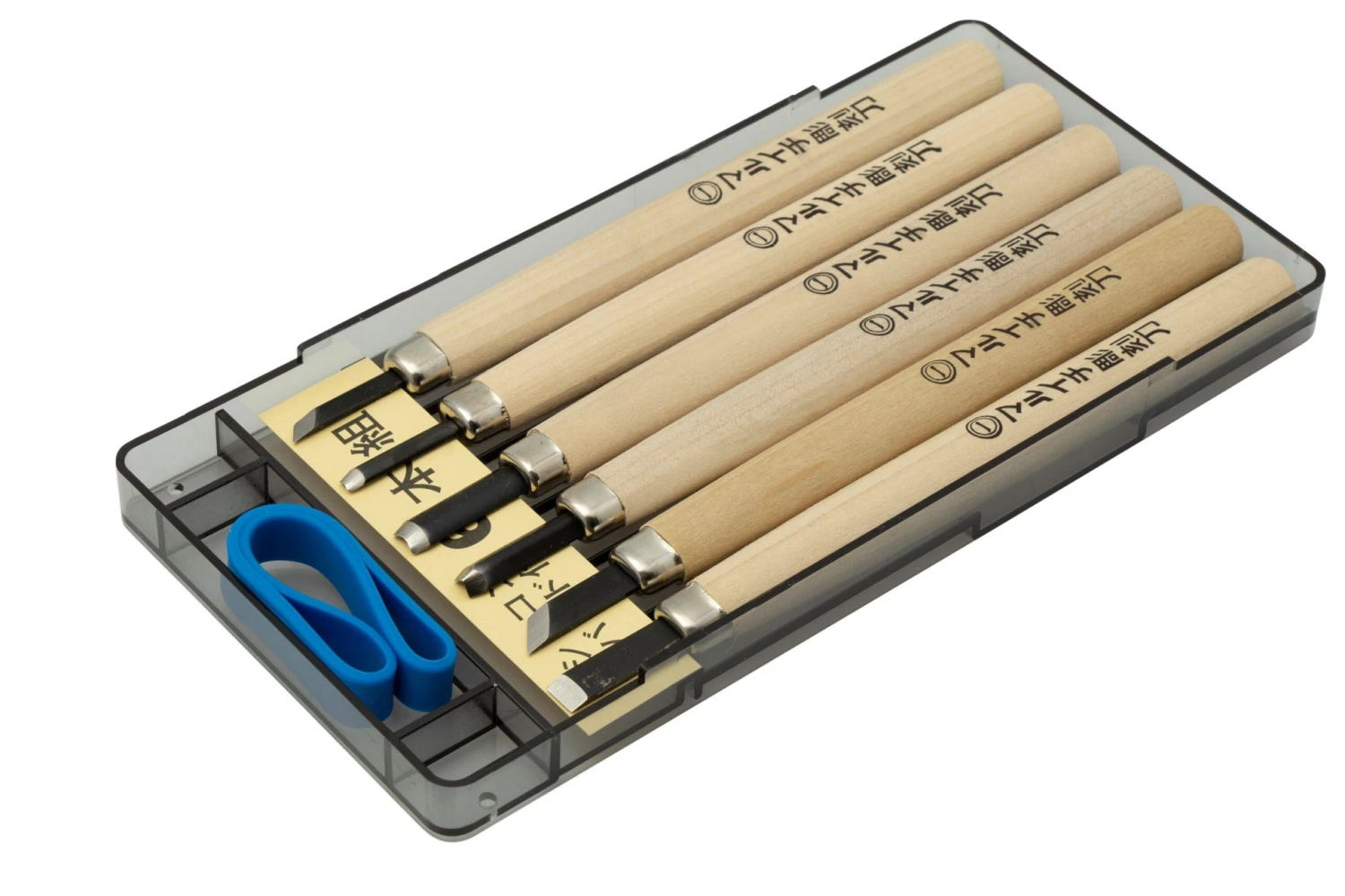 Yoshiharu KL-6 Maruichi Cuchillos Japoneses Para Tallar Madera, Juego De 6 En Estuche De Plástico 4 Yoshiharu KL-6 Maruichi Cuchillos Japoneses Para Tallar Madera, Juego De 6 En Estuche De Plástico - Imagen 2